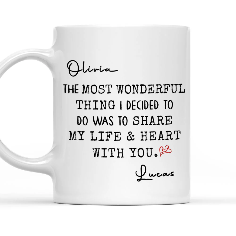 My Life And My Heart - Personalized Custom Coffee Mug