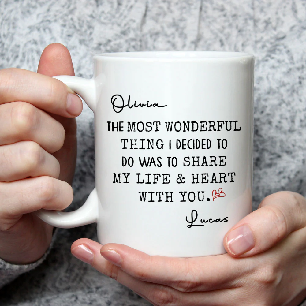 My Life And My Heart - Personalized Custom Coffee Mug - Image 2