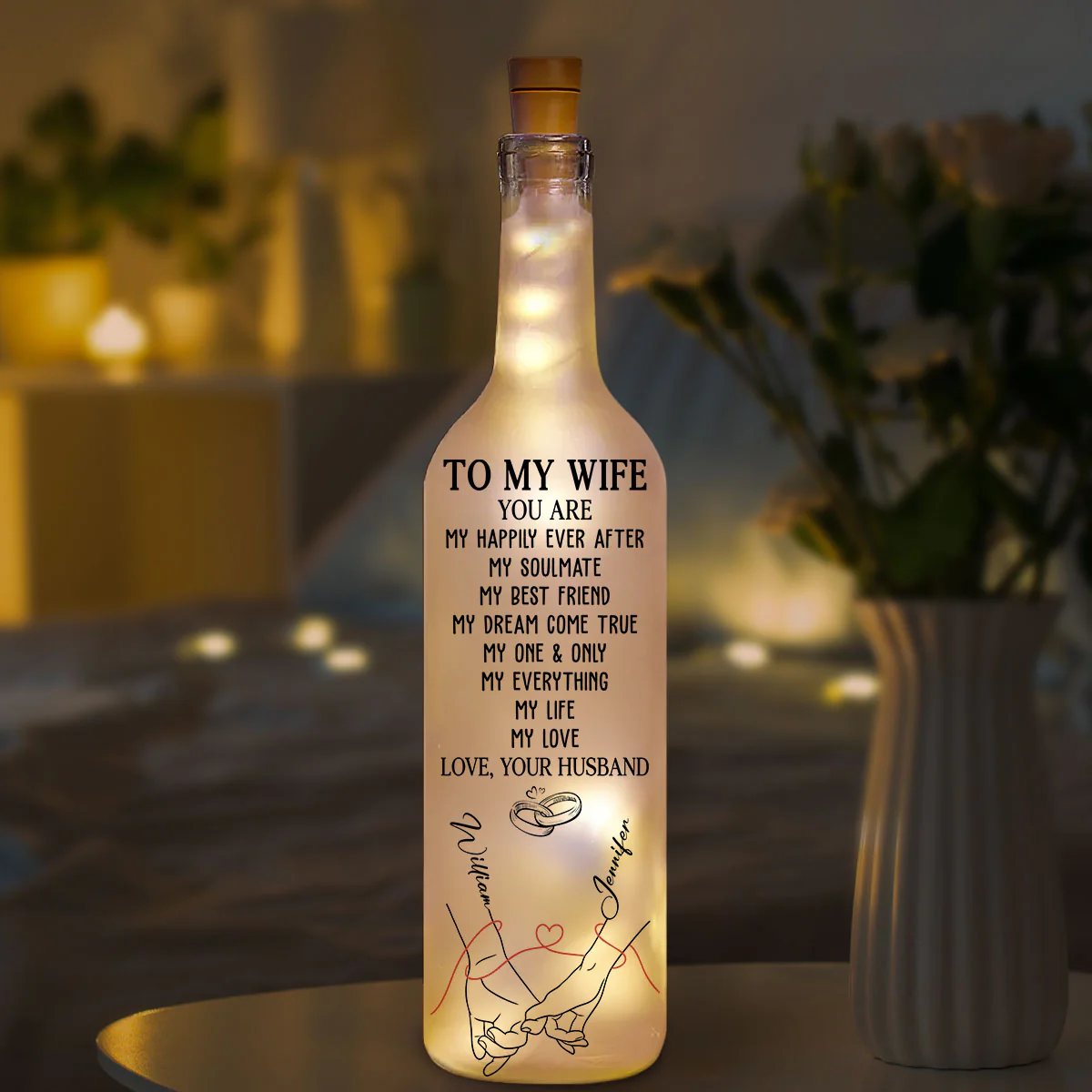 My Life My Love 2 - Personalized Custom Bottle Lamp - Image 4