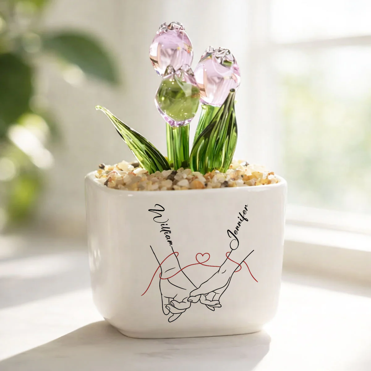 My Life My Love 2 - Personalized Custom Glass Everlasting Tulips - Image 2