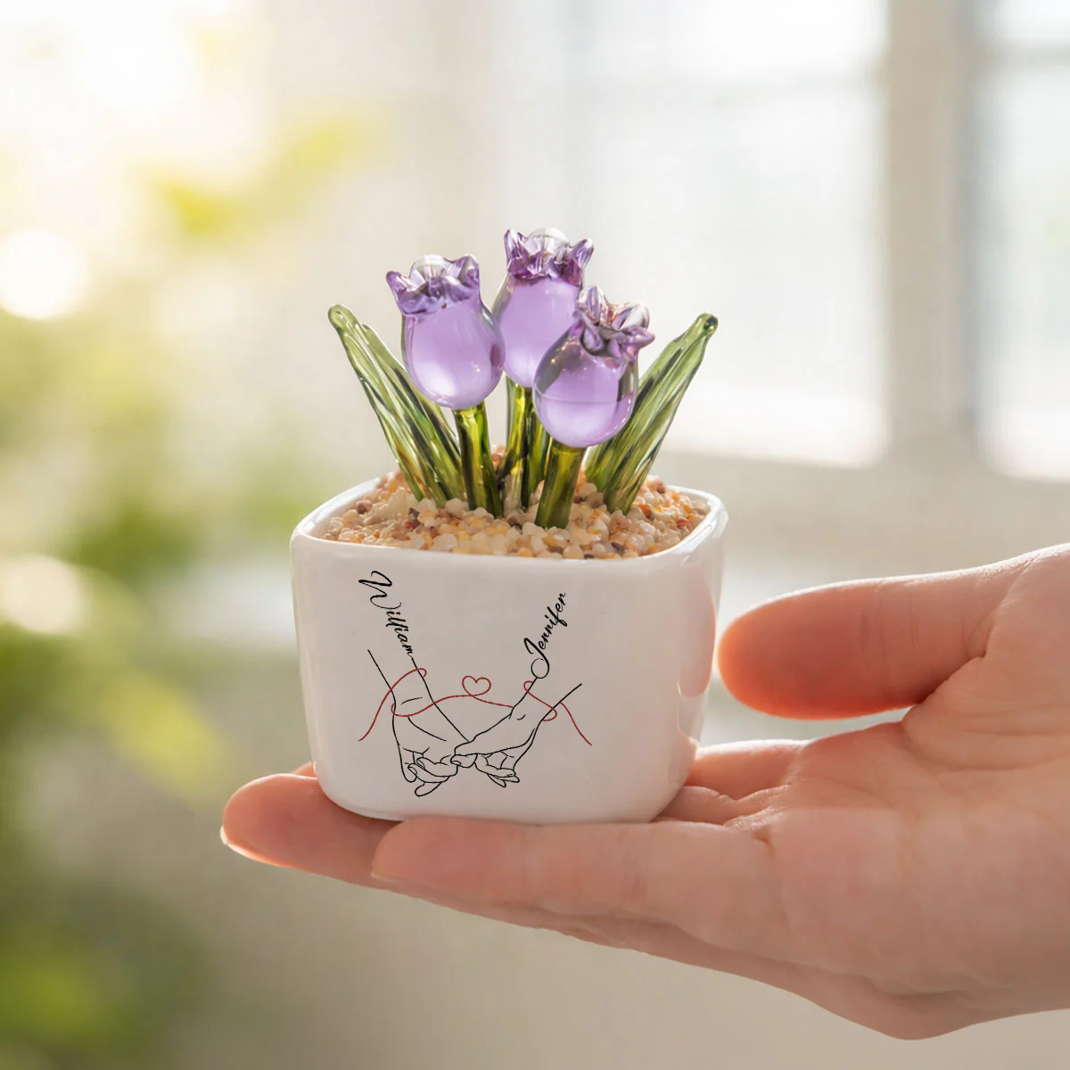 My Life My Love 2 - Personalized Custom Glass Everlasting Tulips - Image 4