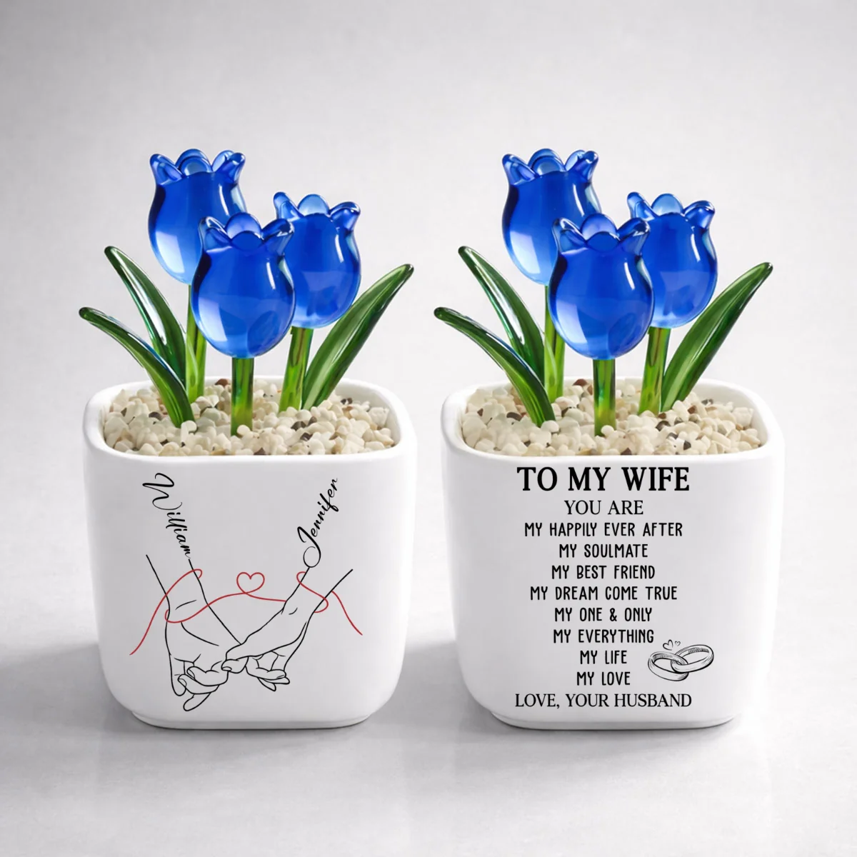 My Life My Love 2 - Personalized Custom Glass Everlasting Tulips - Image 7