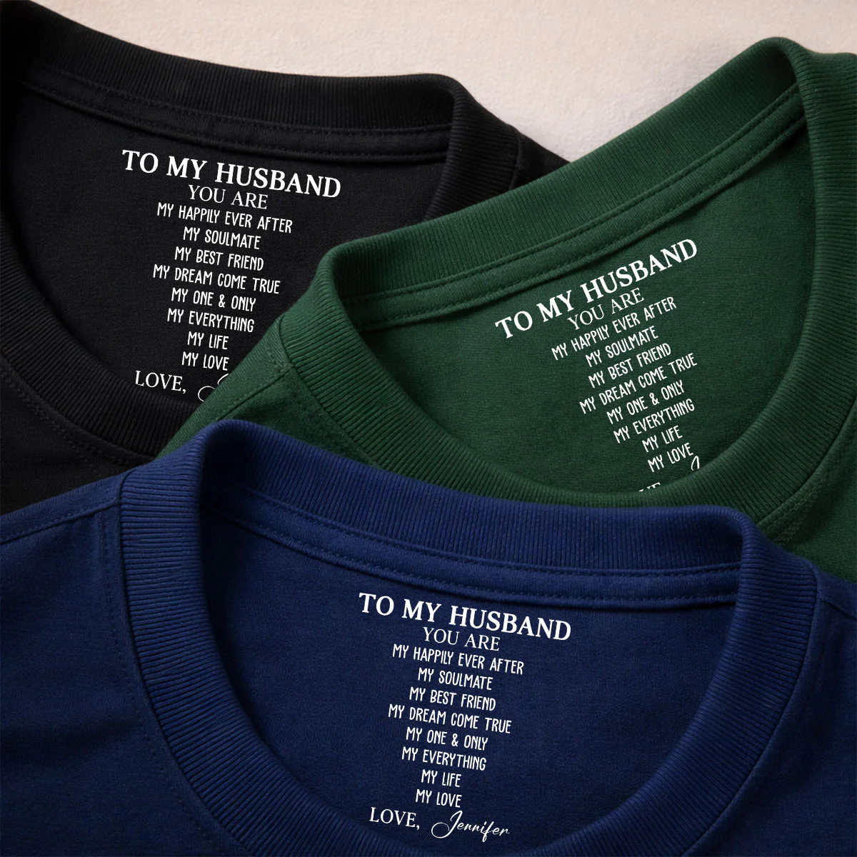 My Life My Love My Everything - Personalized Custom Inside Neck Print T-Shirt - Image 4