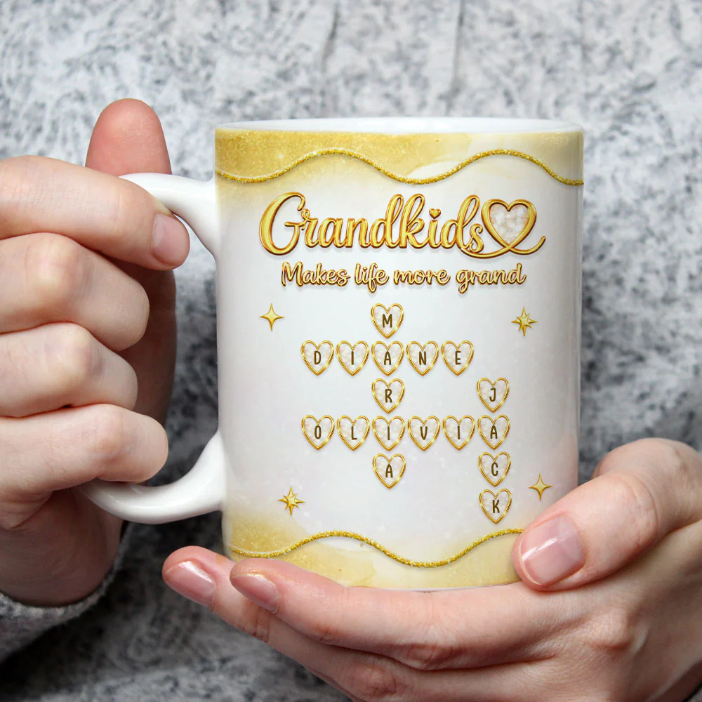 My Life With Grandkids - Personalized Custom 3D Inflated Effect Mug - Image 3