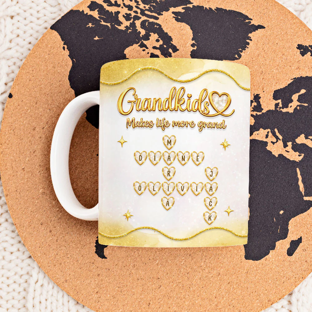 My Life With Grandkids - Personalized Custom 3D Inflated Effect Mug - Image 4