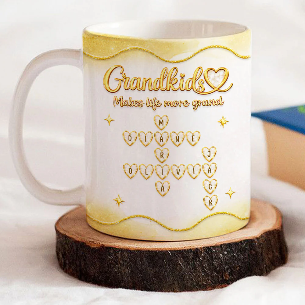 My Life With Grandkids - Personalized Custom 3D Inflated Effect Mug - Image 5