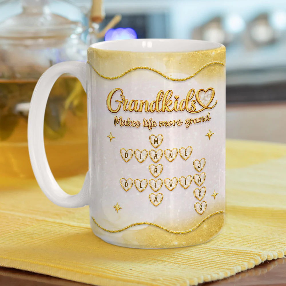 My Life With Grandkids - Personalized Custom 3D Inflated Effect Mug - Image 6