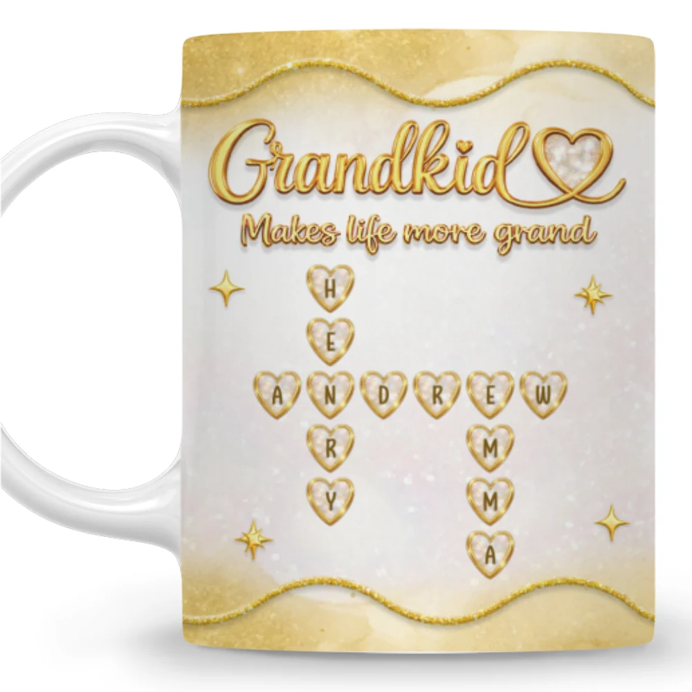 My Life With Grandkids - Personalized Custom 3D Inflated Effect Mug - Image 8