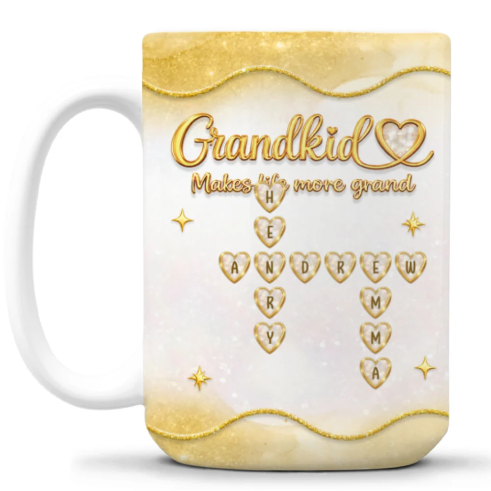 My Life With Grandkids - Personalized Custom 3D Inflated Effect Mug - Image 9