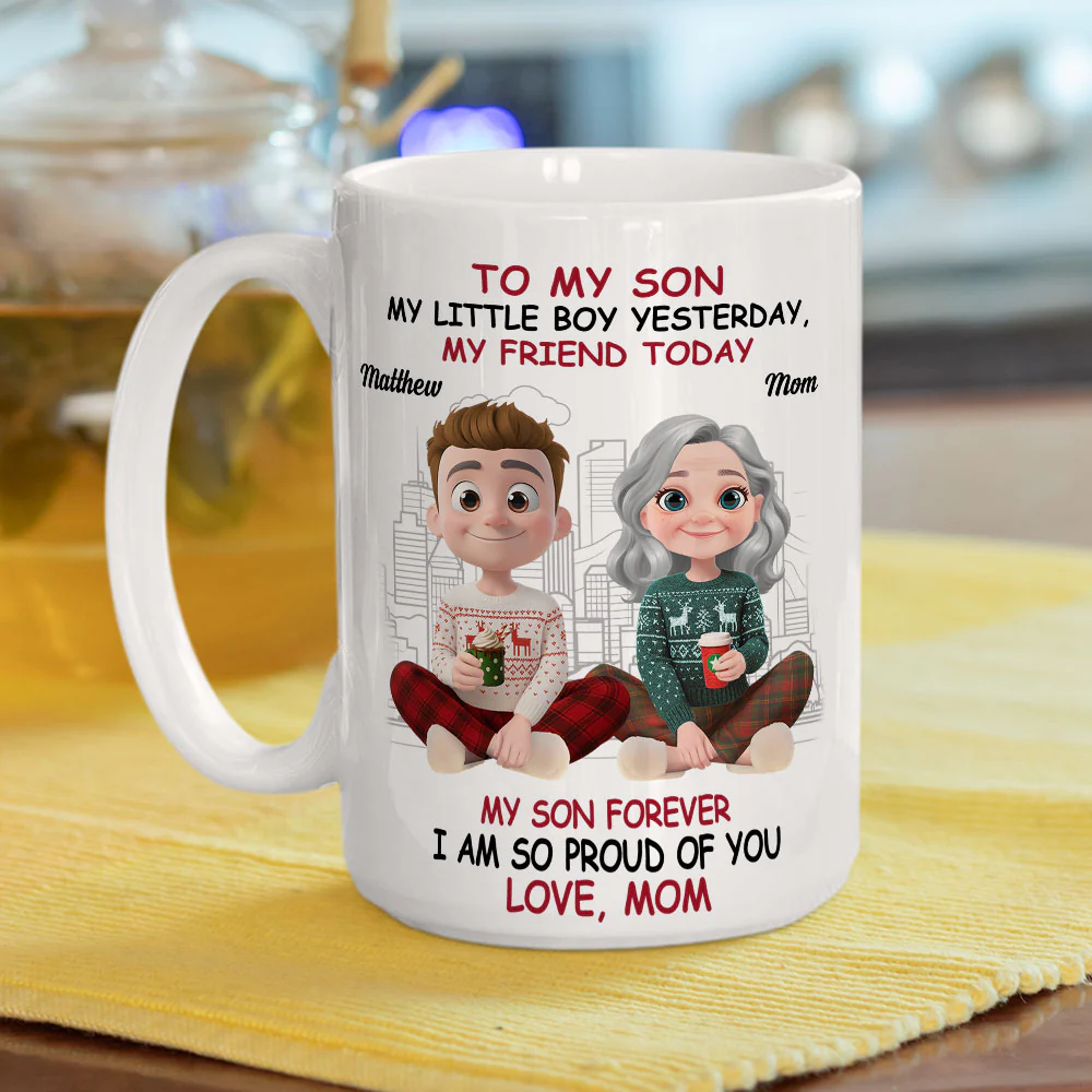 My Little Boy My Strength - Personalized Custom Coffee Mug - Image 4