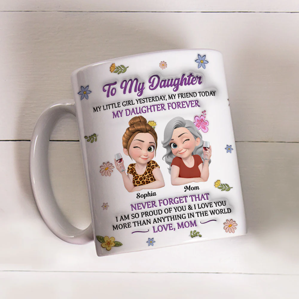 My Little Girl My Daughter - Personalized Custom 3D Inflated Effect Mug - Image 3