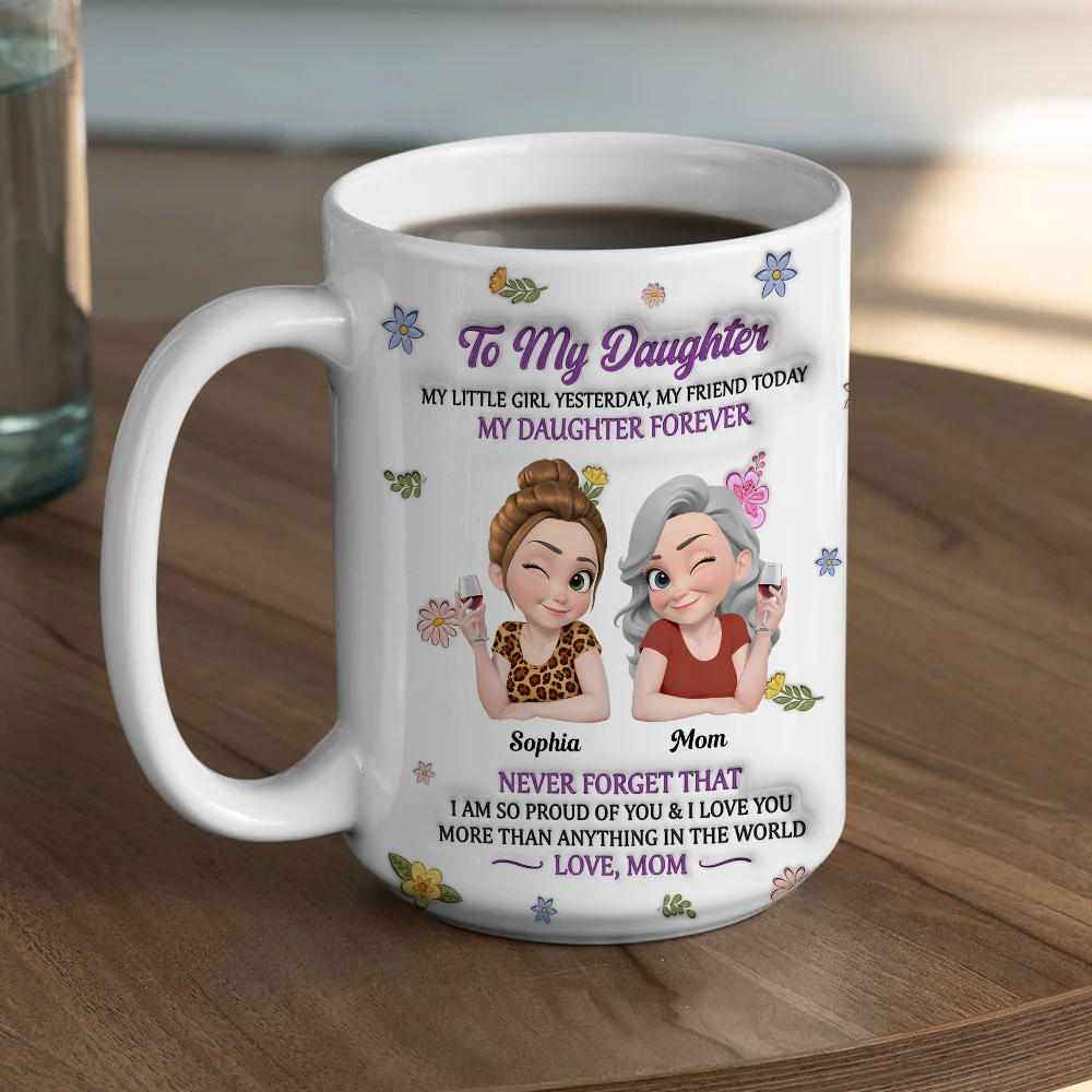 My Little Girl My Daughter - Personalized Custom 3D Inflated Effect Mug - Image 5