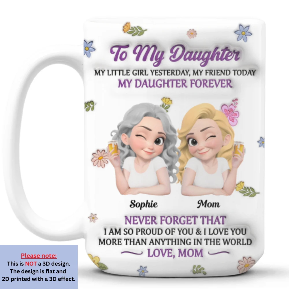 My Little Girl My Daughter - Personalized Custom 3D Inflated Effect Mug - Image 8