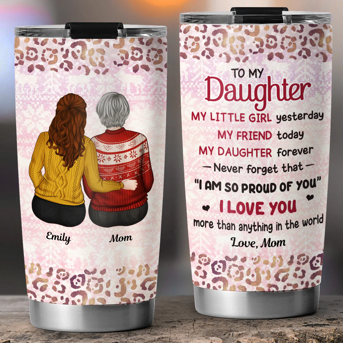 My Little Girl - Personalized Custom Tumbler - Image 2