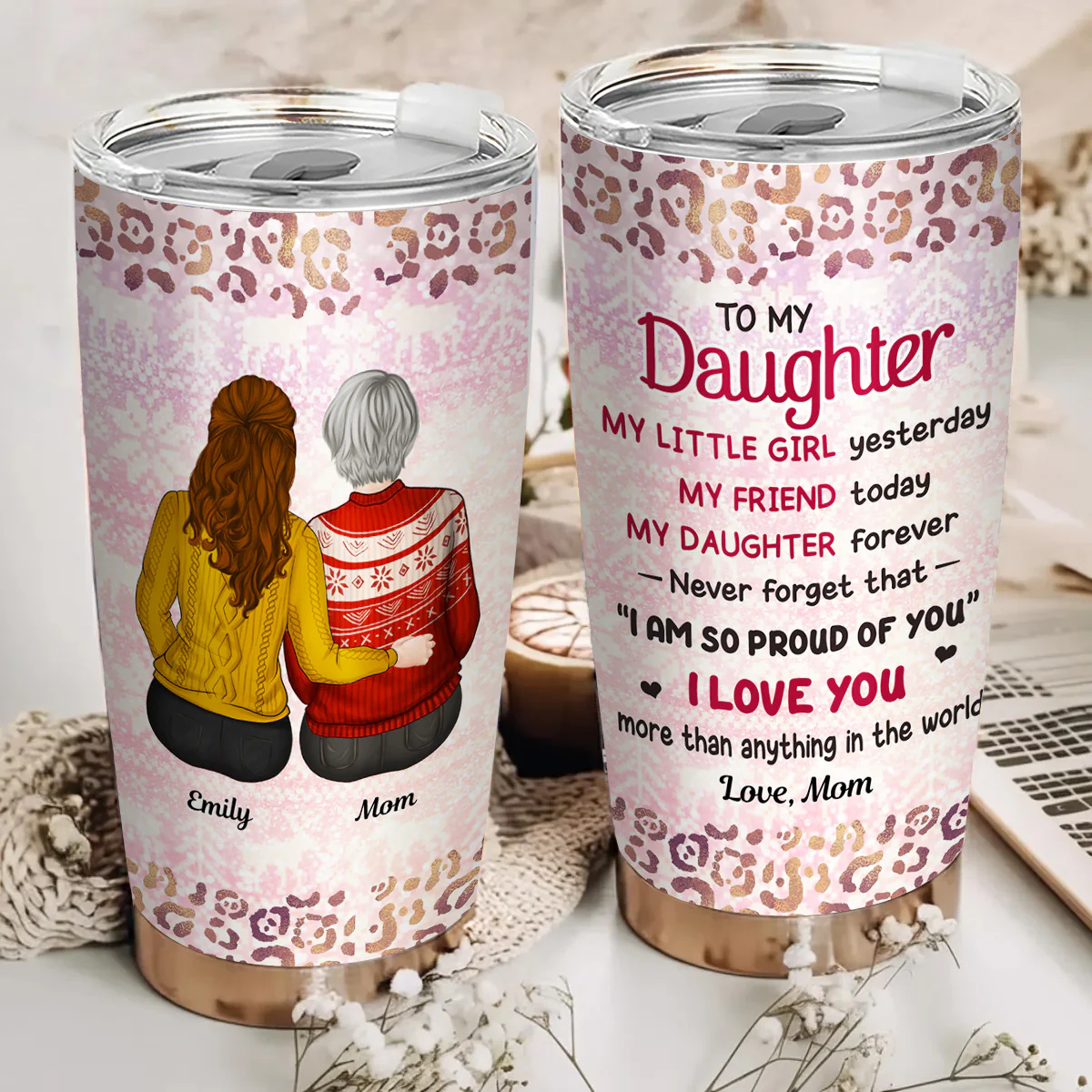 My Little Girl - Personalized Custom Tumbler - Image 4