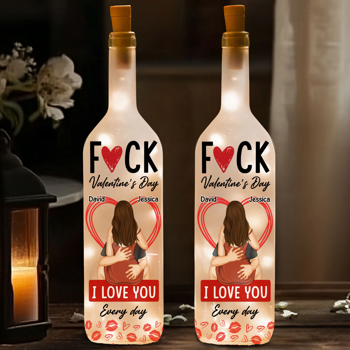 My Love Every Single Day - Personalized Custom Bottle Lamp - Image 2