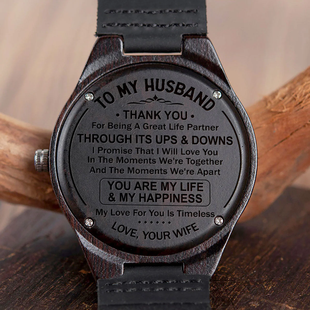 My Love For You Is Timeless - Personalized Custom Wood Watch - Image 5