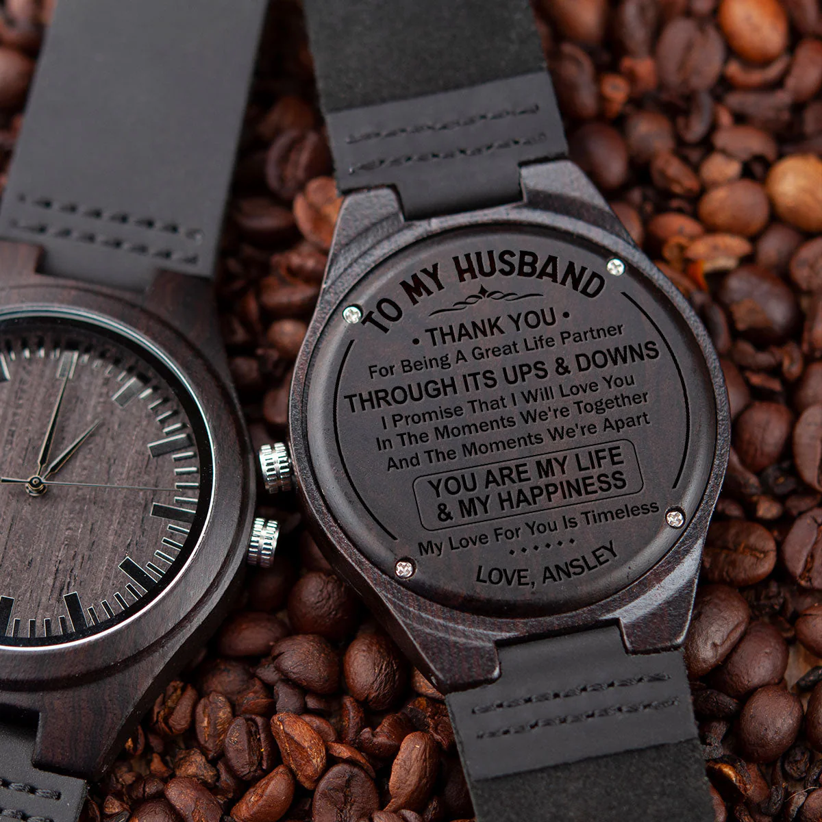 My Love For You Is Timeless - Personalized Custom Wood Watch - Image 6