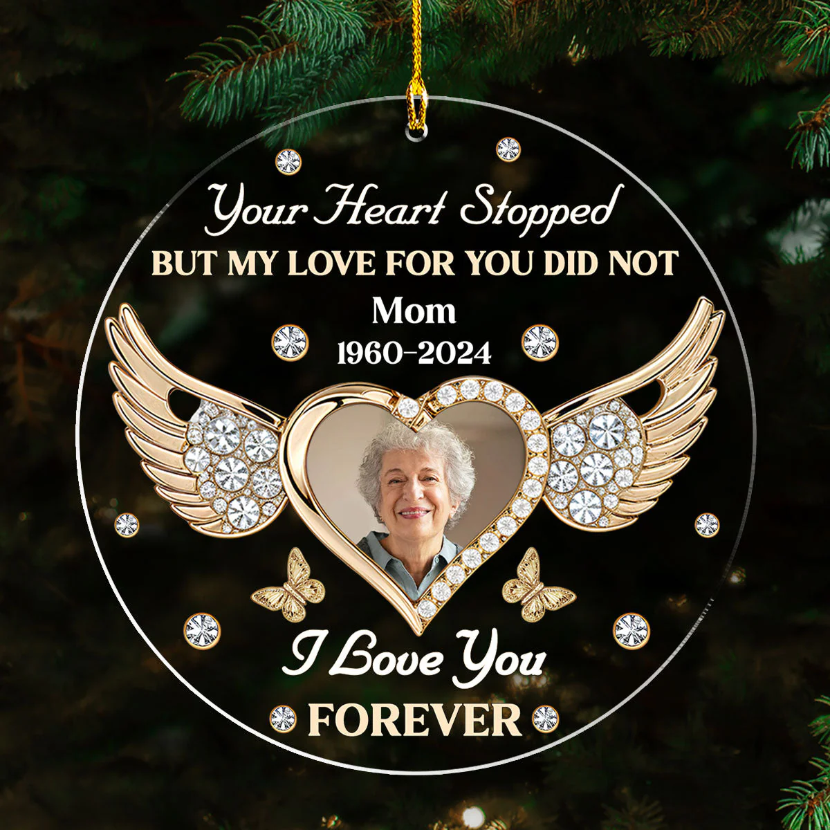 My Love for You Will Never Stop - Personalized Custom Acrylic Ornament - Image 4