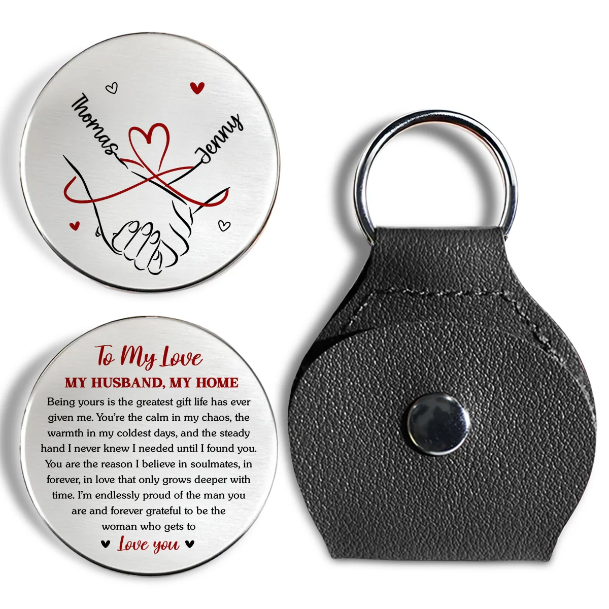 My Love My Husband My Home - Personalized Custom Pocket Hug - Image 8