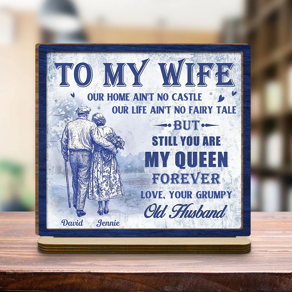 My Love - Personalized Custom 2-Layer Wood Plaque With Flat Base - Image 4