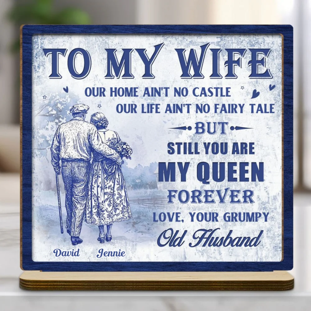 My Love - Personalized Custom 2-Layer Wood Plaque With Flat Base - Image 6