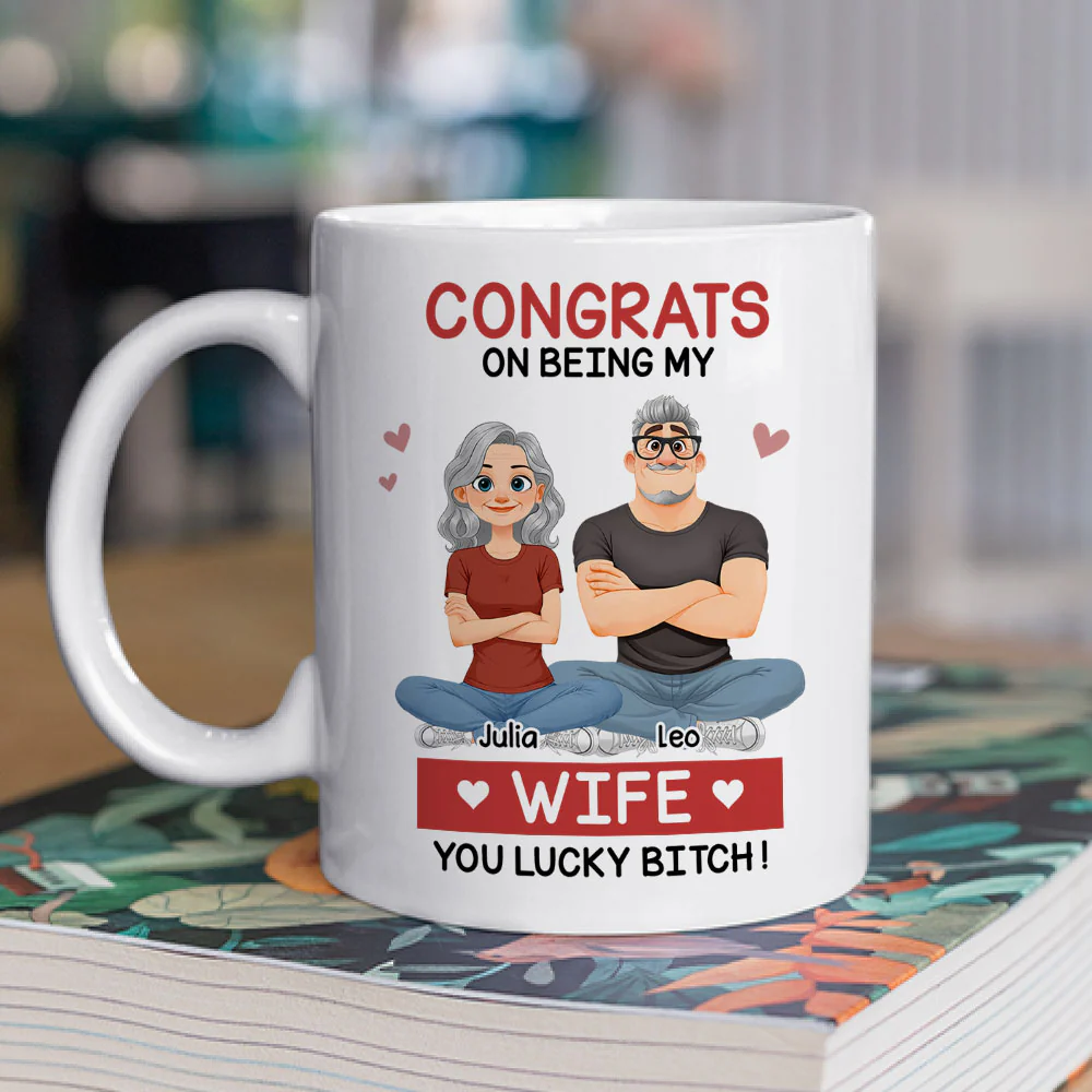 My Lucky Wife - Personalized Custom Coffee Mug - Image 2