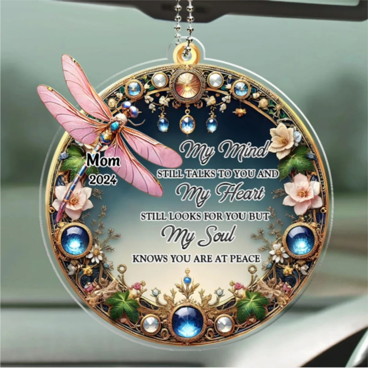 My Mind My Heart My Soul Dragonfly - Personalized Custom Car Ornament - Image 5