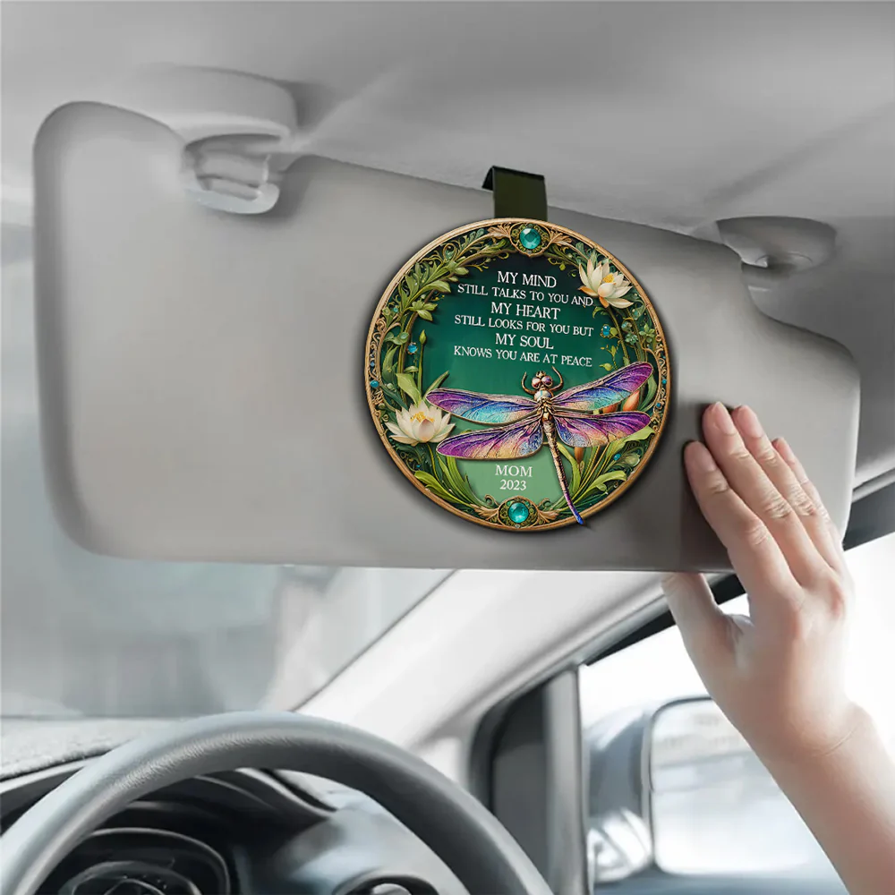 My Mind My Heart My Soul Dragonfly - Personalized Custom Car Visor Clip - Image 3