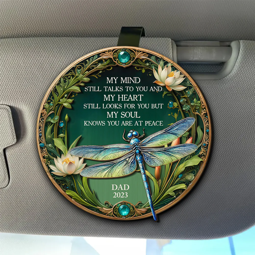 My Mind My Heart My Soul Dragonfly - Personalized Custom Car Visor Clip - Image 5