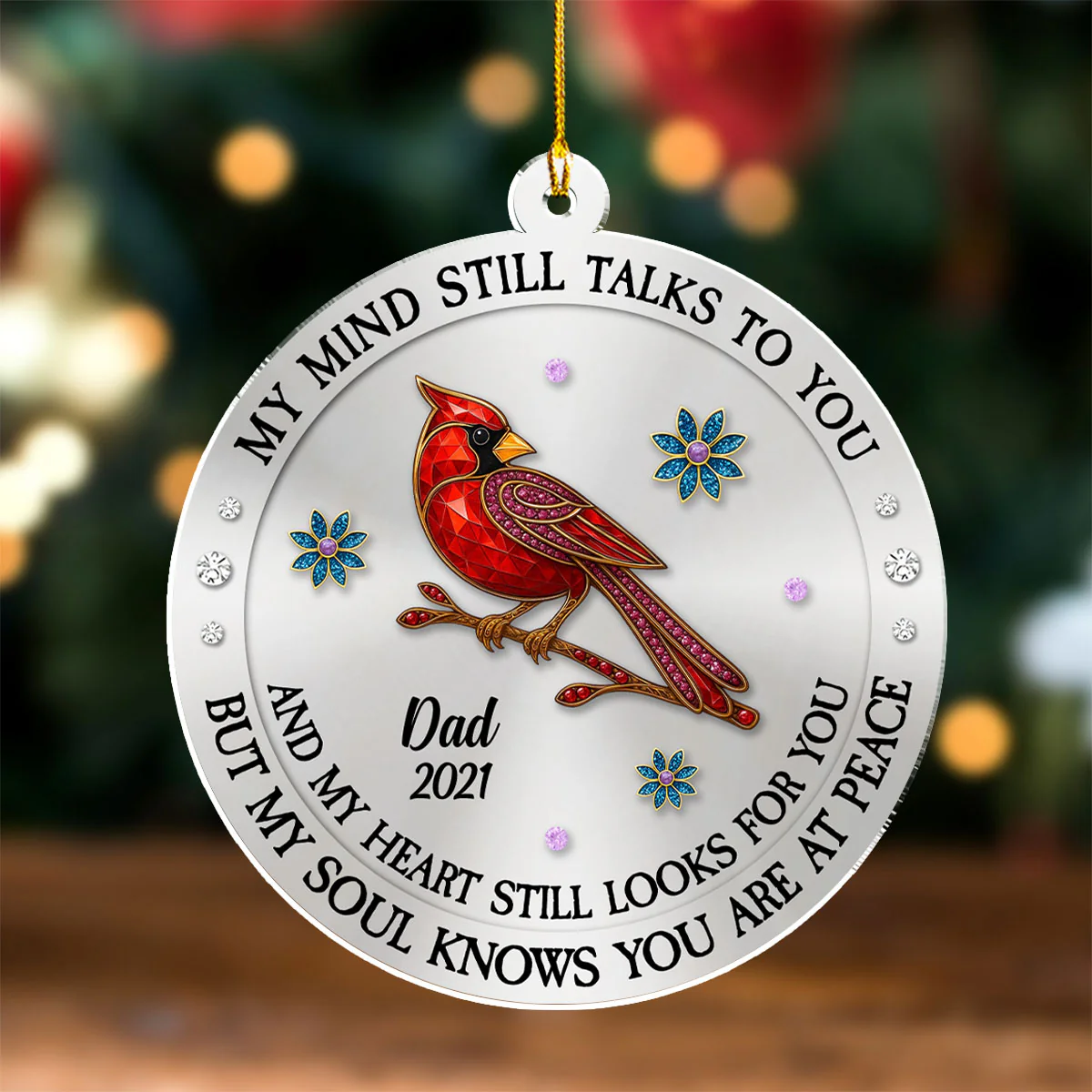 My Mind My Heart My Soul Memorial - Personalized Custom Acrylic Ornament - Image 4