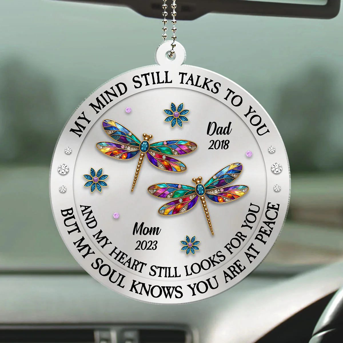 My Mind My Heart My Soul Memorial - Personalized Custom Car Ornament