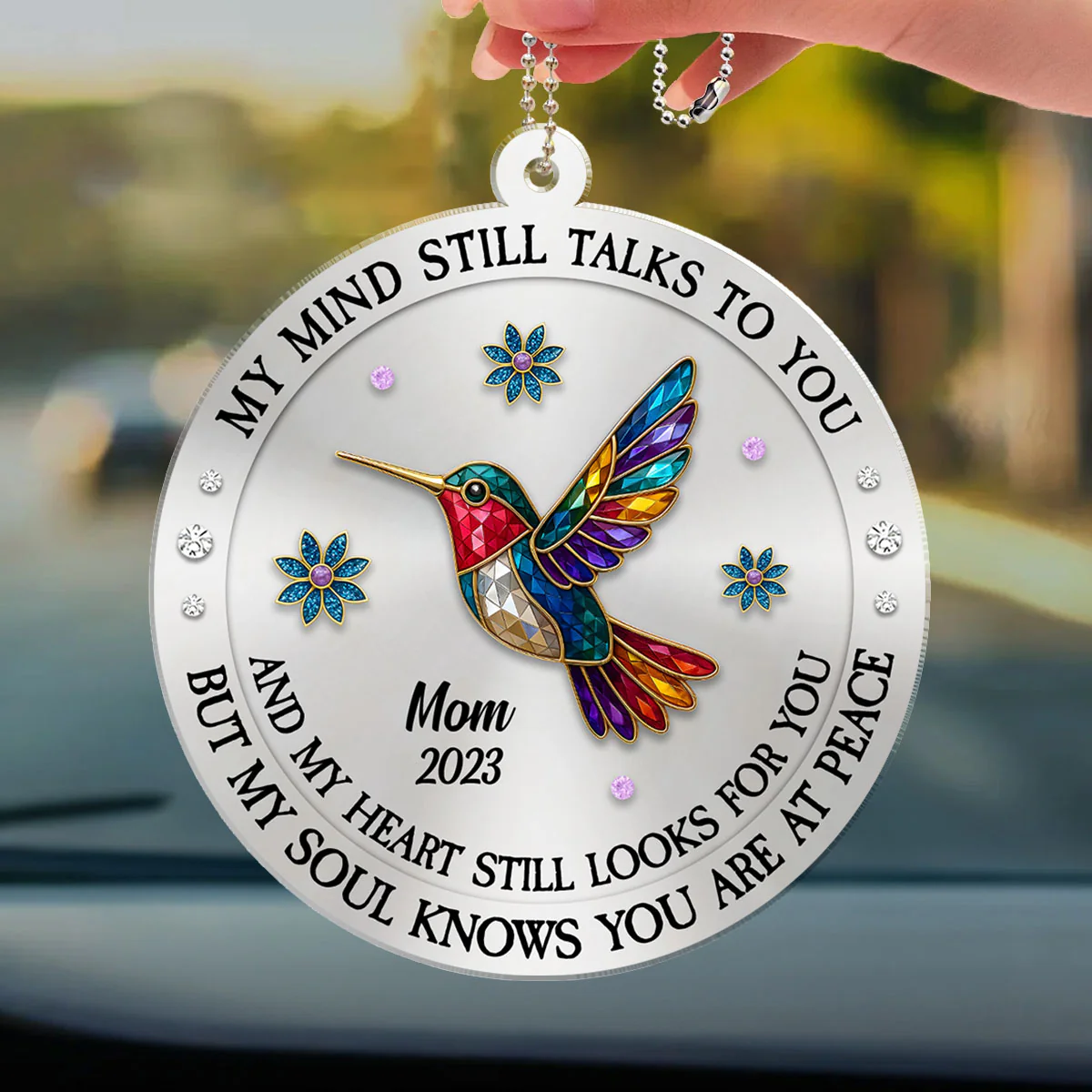 My Mind My Heart My Soul Memorial - Personalized Custom Car Ornament - Image 3