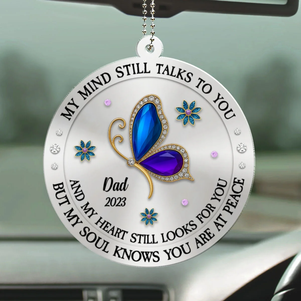 My Mind My Heart My Soul Memorial - Personalized Custom Car Ornament - Image 5