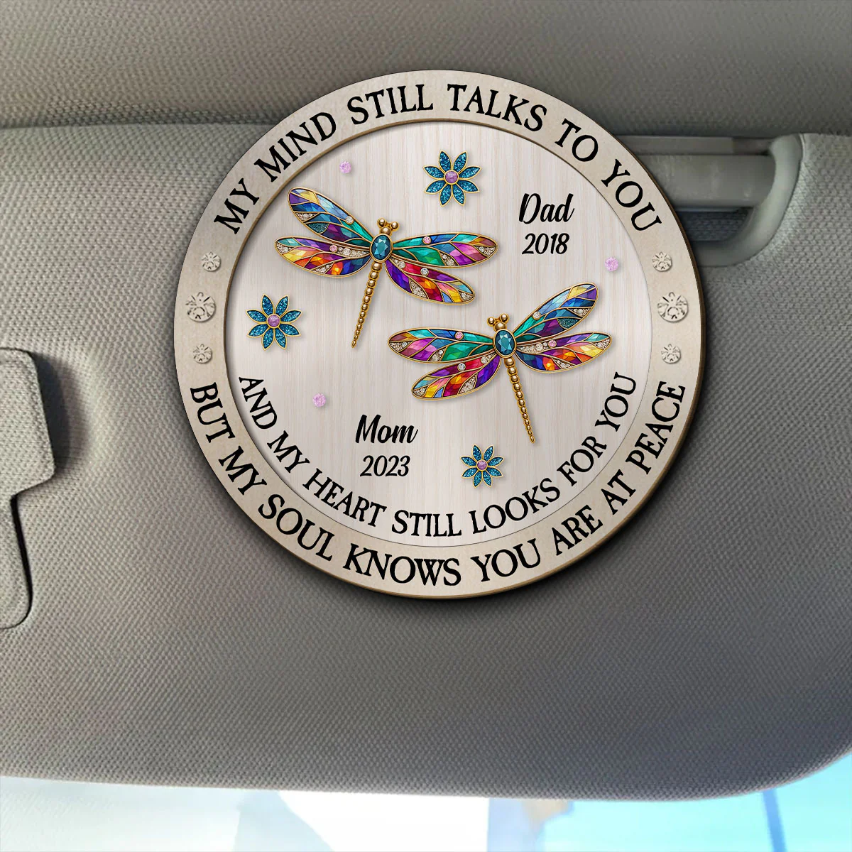 My Mind My Heart My Soul Memorial - Personalized Custom Car Visor Clip