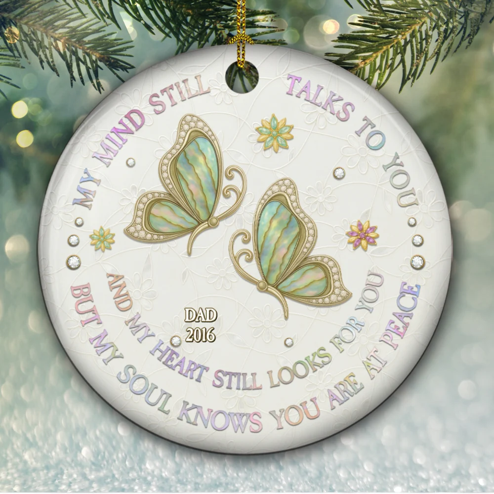 My Mind My Heart My Soul Mother Of Pearl - Personalized Custom Ceramic Ornament - Image 6