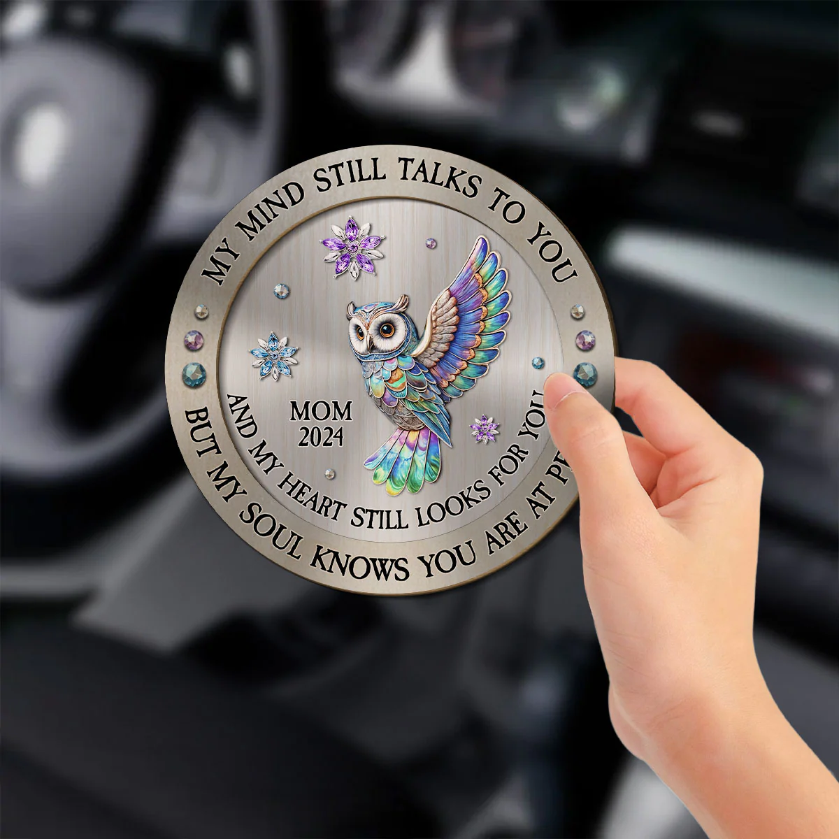 My Mind My Heart My Soul Owl - Personalized Custom Car Visor Clip - Image 2