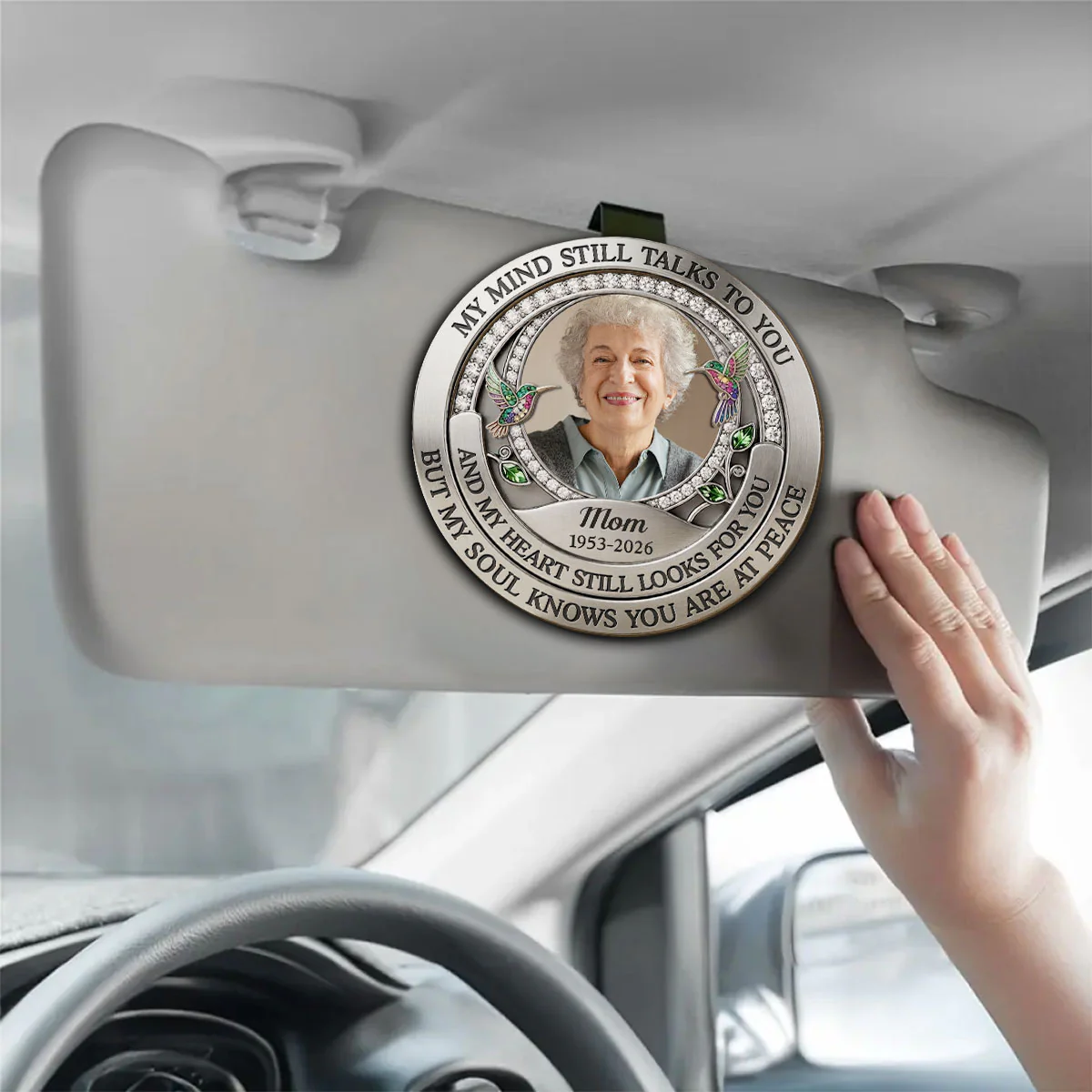 My Mind Still Talk To You - Personalized Custom Car Visor Clip - Image 3