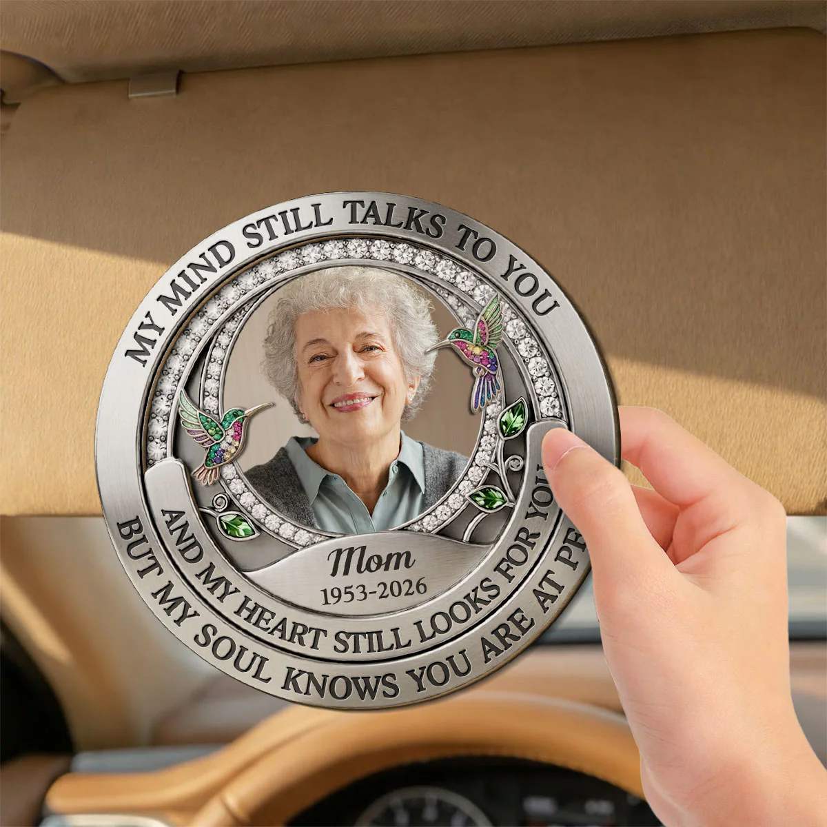 My Mind Still Talk To You - Personalized Custom Car Visor Clip - Image 4
