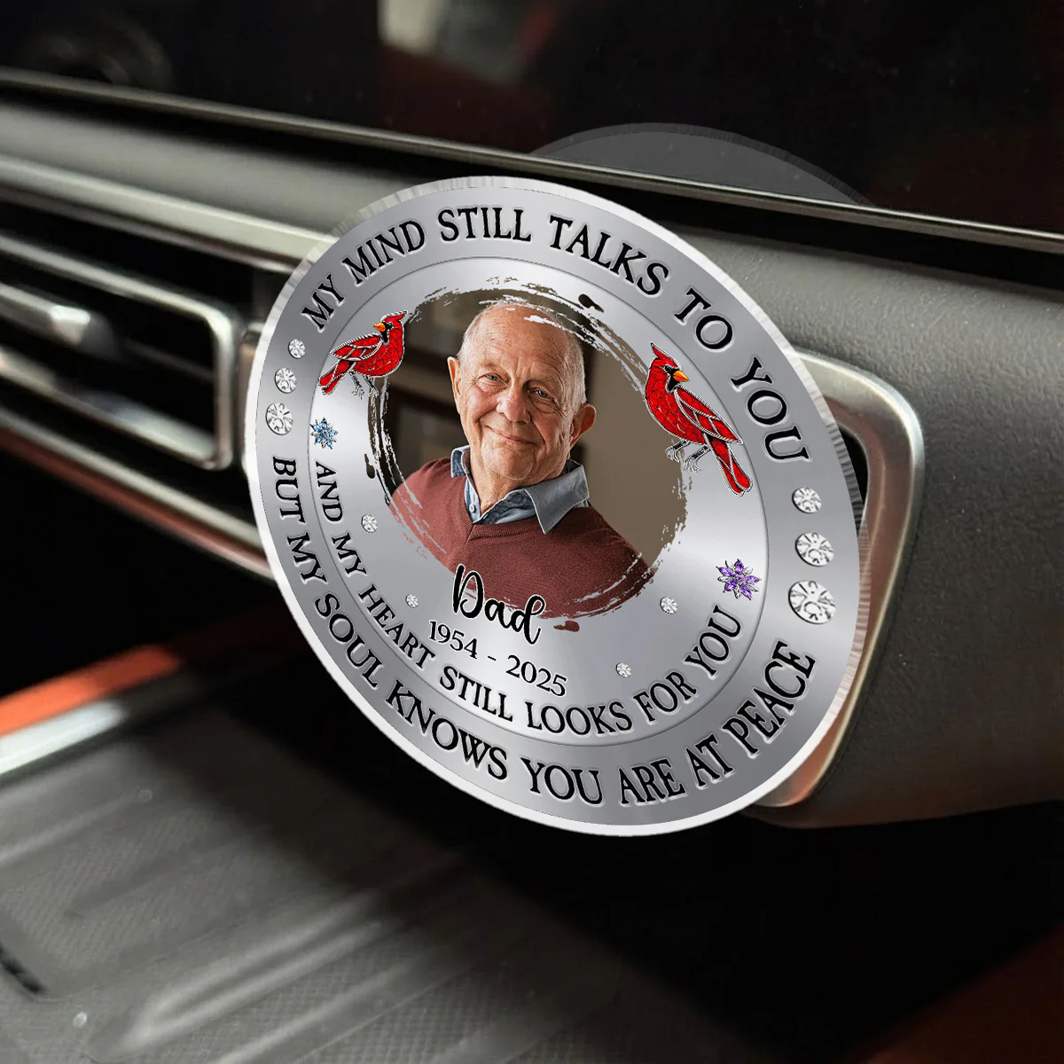 My Mind Still Talks To You - Personalized Custom 3D Effect Car Vent Clip - Image 3