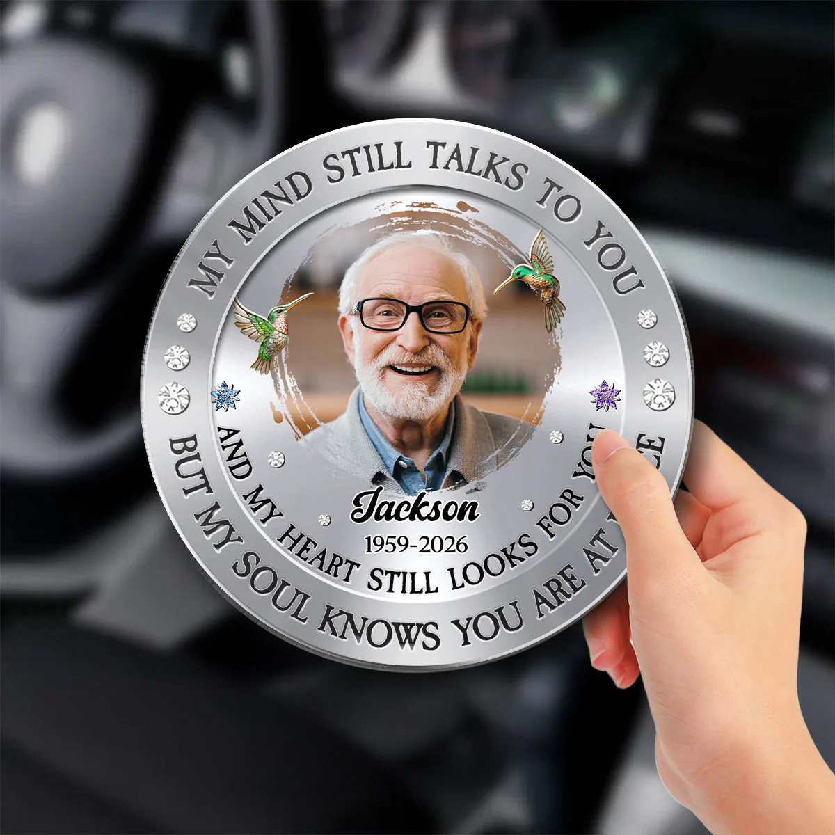 My Mind Still Talks To You - Personalized Custom Acrylic Car Visor Clip - Image 2