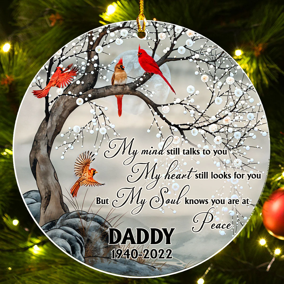 My Mind Still Talks to You - Personalized Custom Acrylic Ornament - Image 4