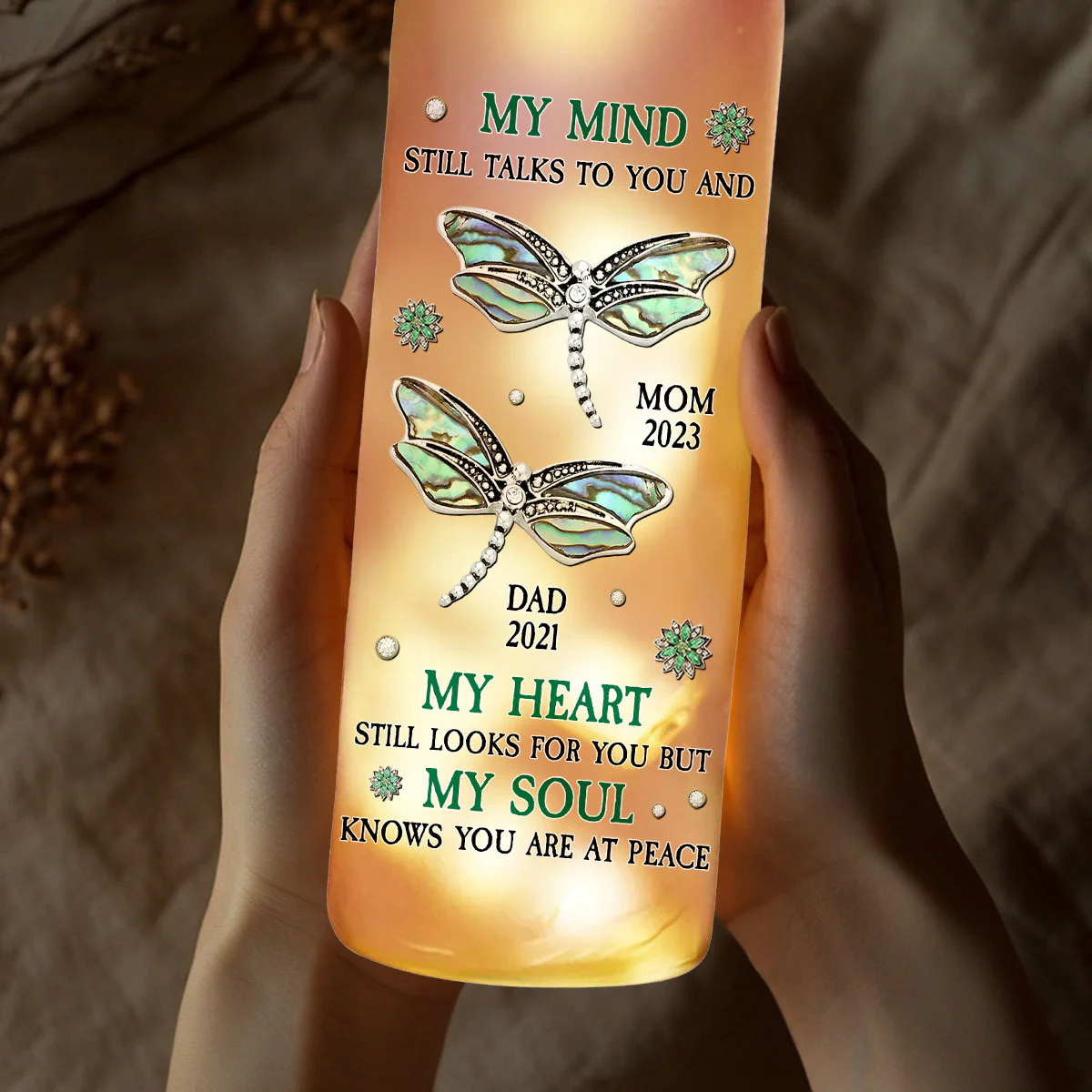 My Mind Still Talks To You - Personalized Custom Bottle Lamp - Image 3