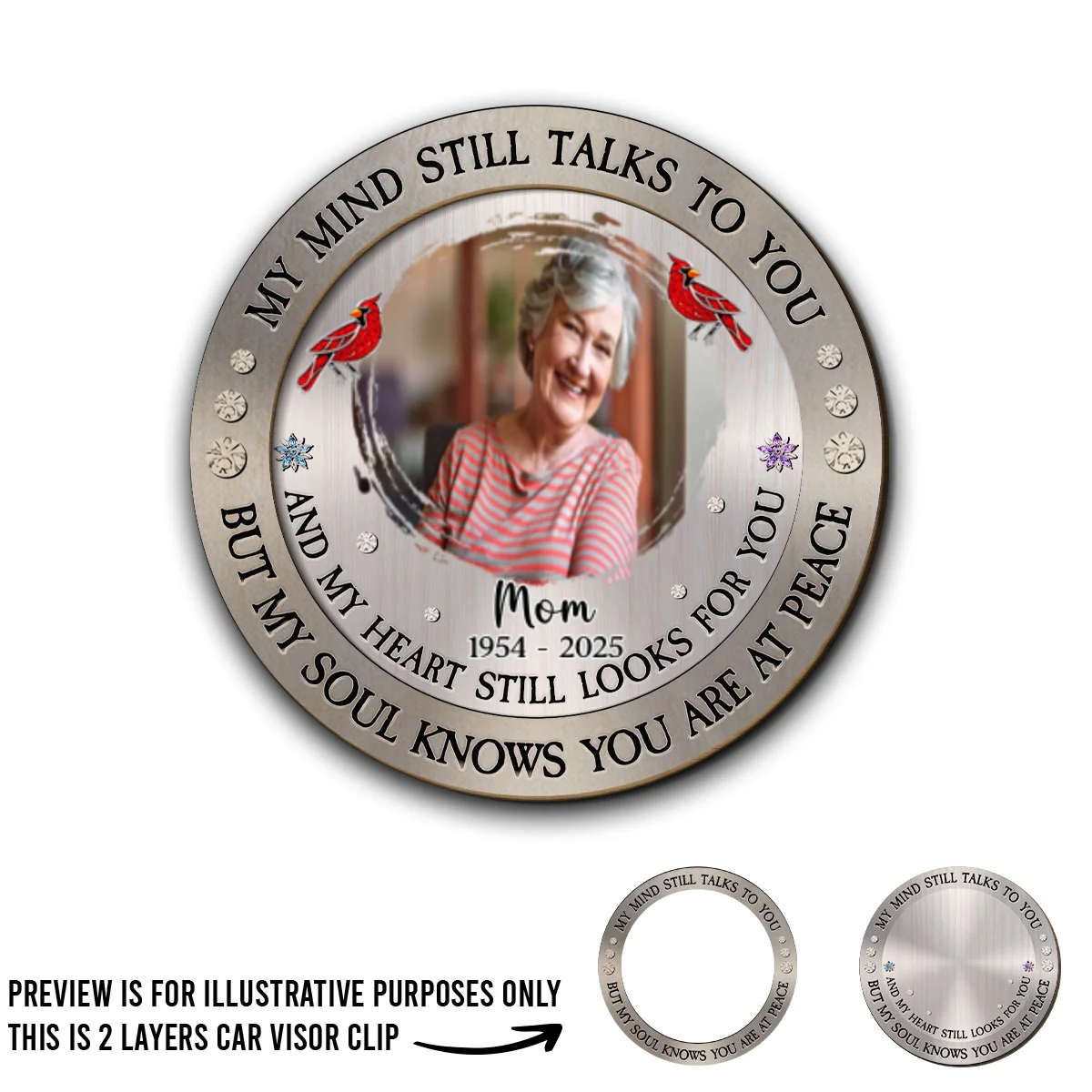 My Mind Still Talks To You - Personalized Custom Car Visor Clip - Image 5
