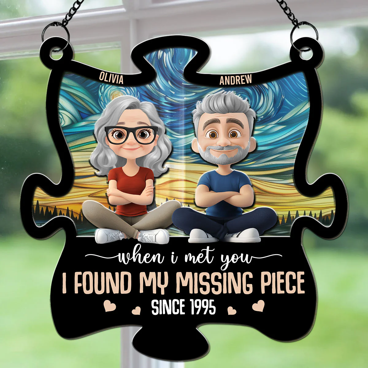My Missing Piece I Love You - Personalized Custom Suncatcher