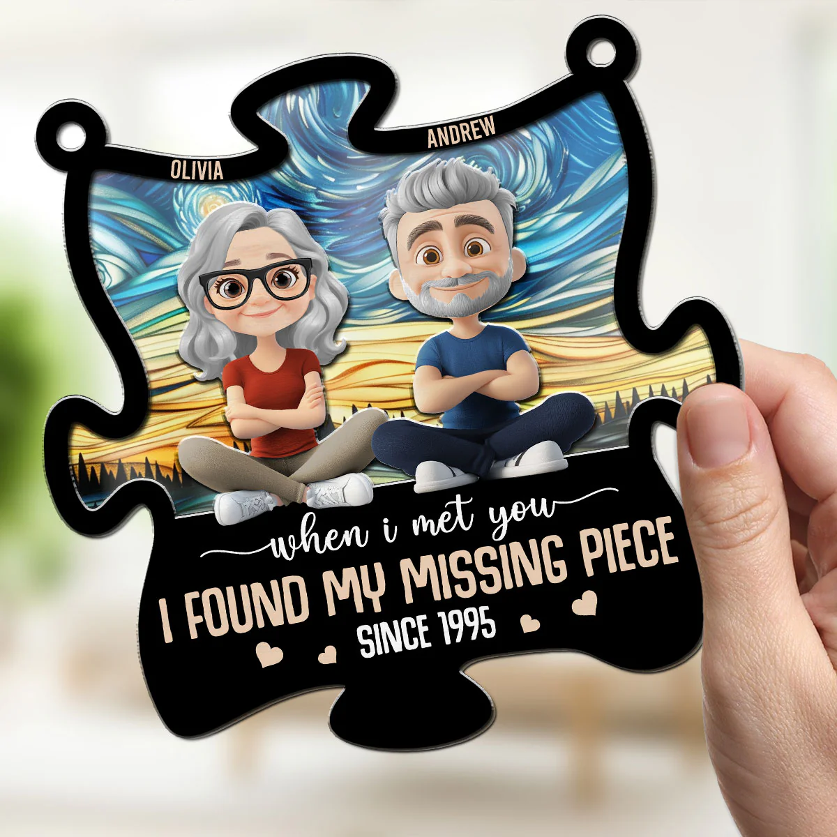 My Missing Piece I Love You - Personalized Custom Suncatcher - Image 2