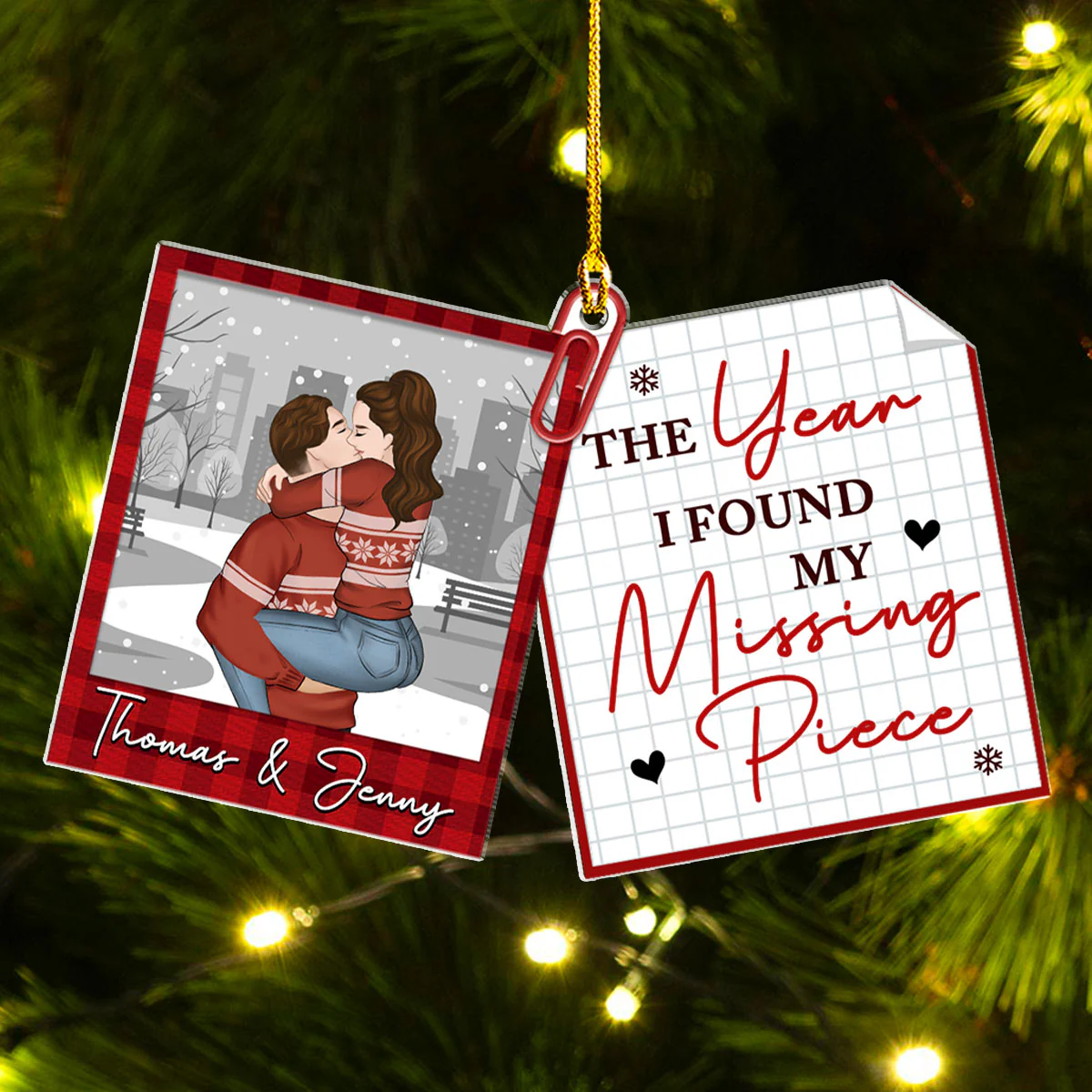 My Missing Piece - Personalized Custom Acrylic Ornament - Image 3