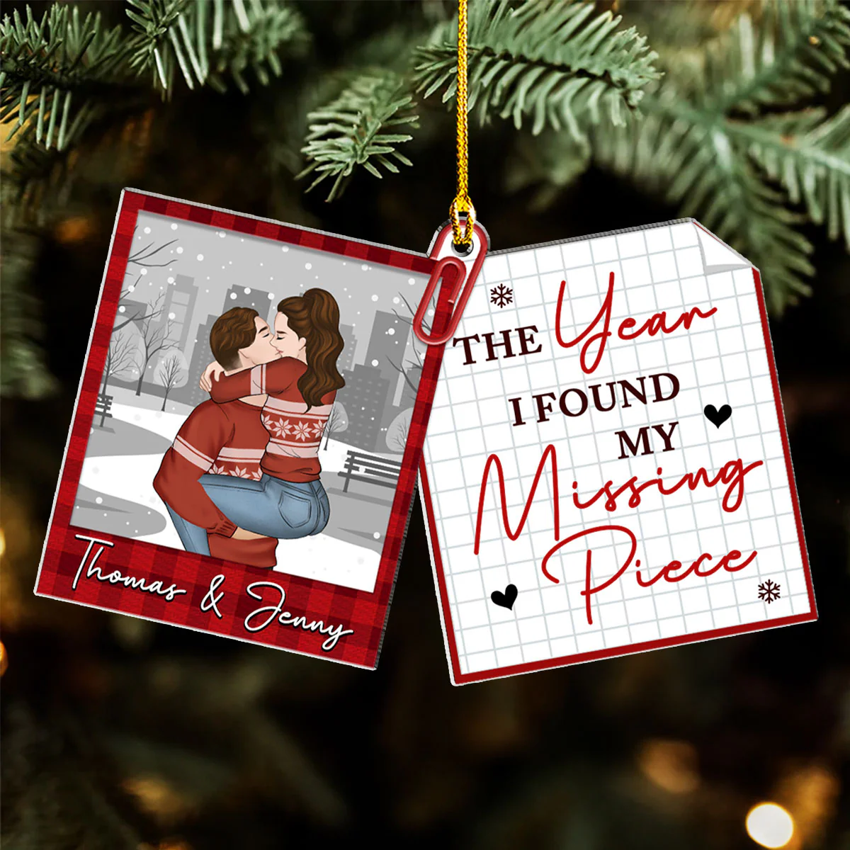 My Missing Piece - Personalized Custom Acrylic Ornament - Image 4
