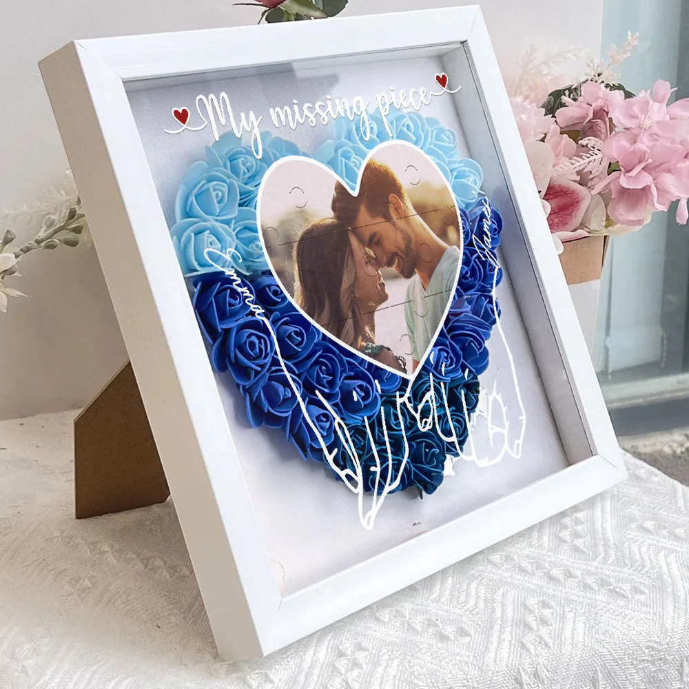 My Missing Piece - Personalized Custom Flower Shadow Box - Image 2