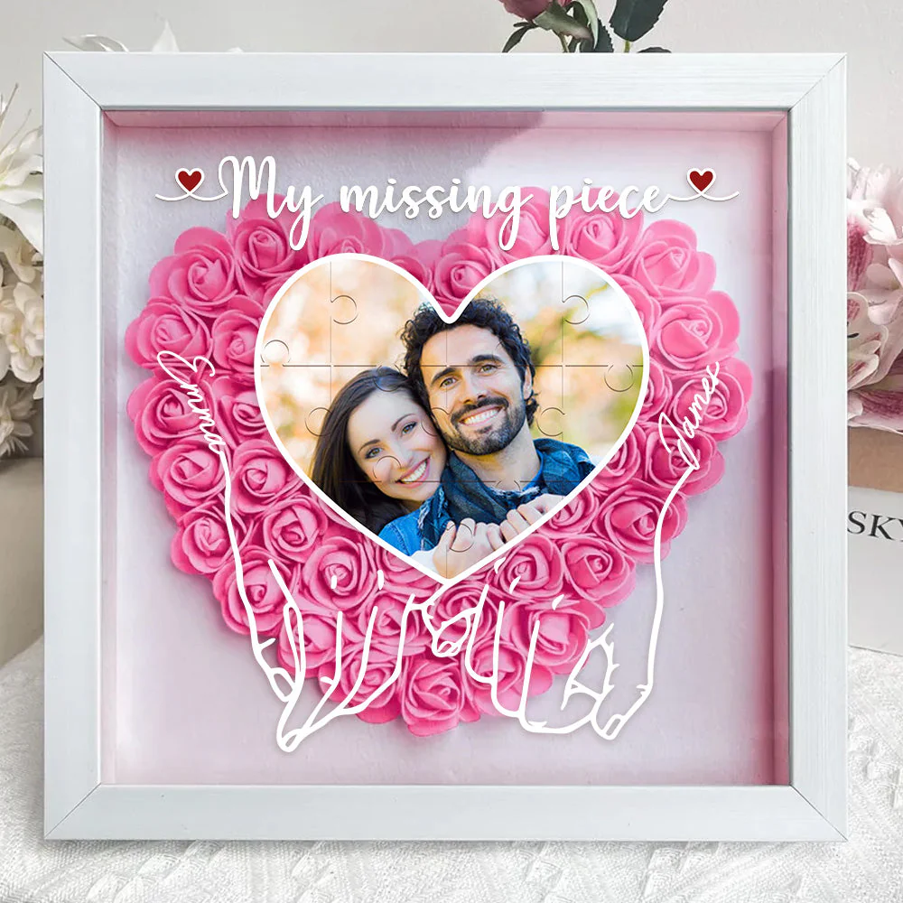 My Missing Piece - Personalized Custom Flower Shadow Box - Image 4